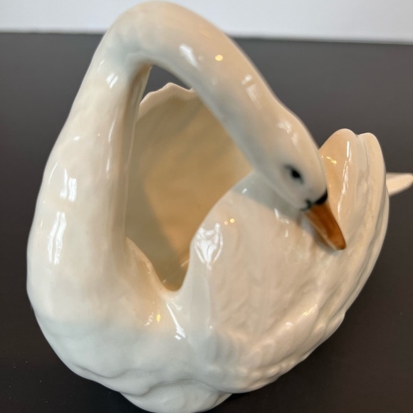 RARE Czech Pottery Swan Trinket Dish - Picture 13 of 13
